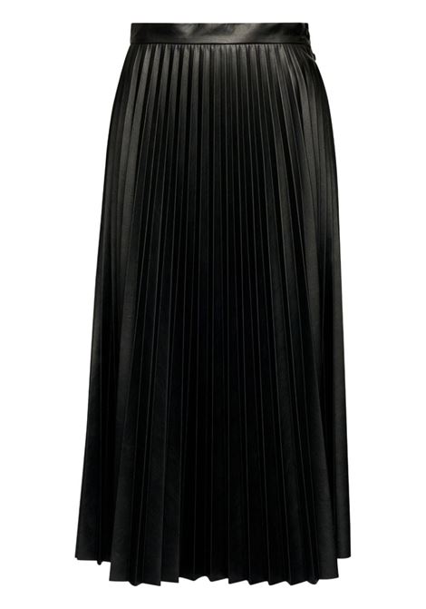 gonna midi plissettata donna nera in viscosa MM6 MAISON MARGIELA | S52MA0195 S53057900